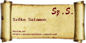 Szőke Salamon névjegykártya